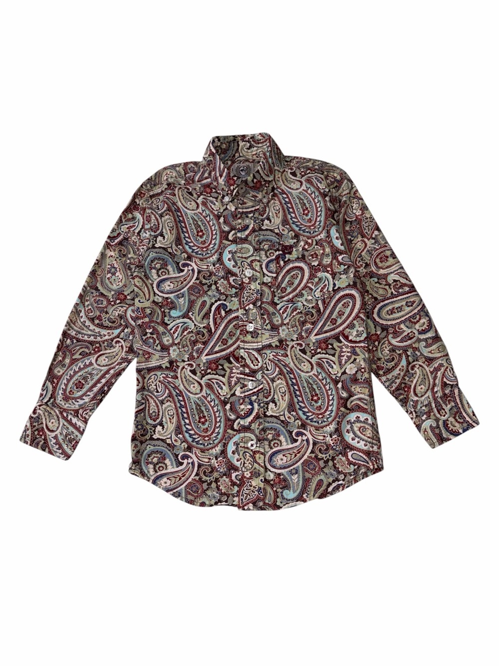 Cinch Boys Paisley Button Down Western Shirt Size XS 4-5